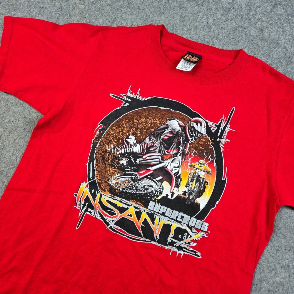 Vintage RudeBoyz T-Shirt Boys XL Red Y2K Motocross‎ Dirtbike Skater Outdoors